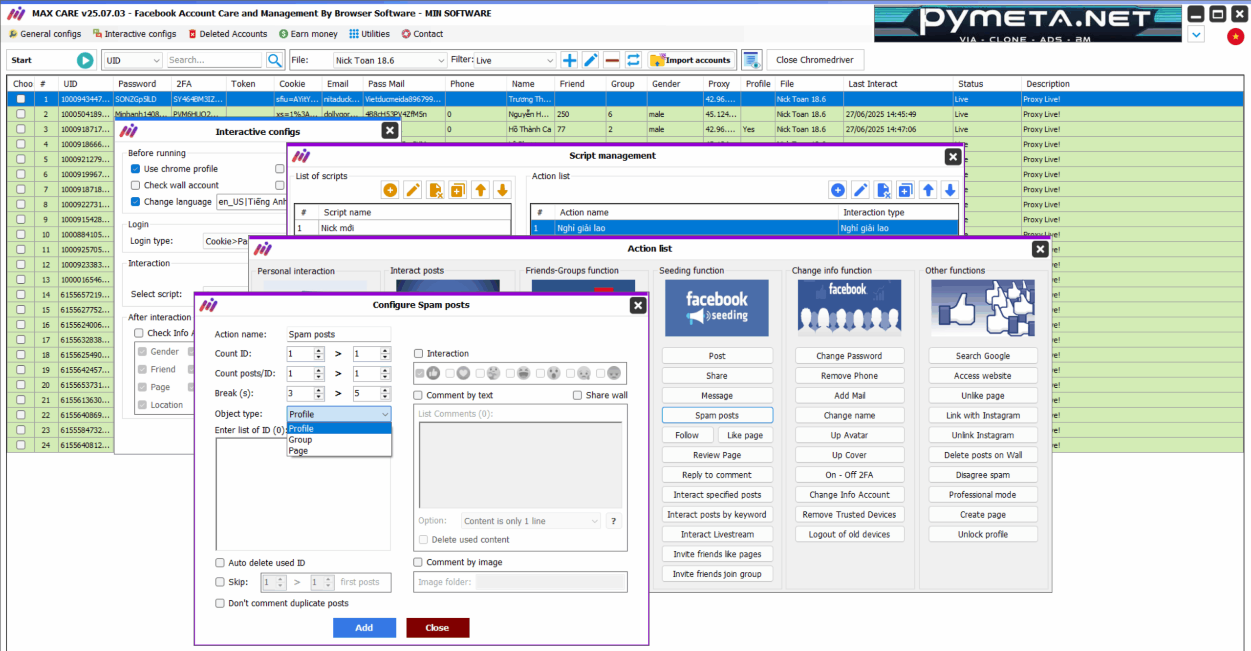 Max Care Facebook Software